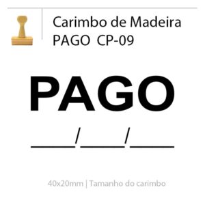 Carimbo de madeira Personalizado PAGO CP-09